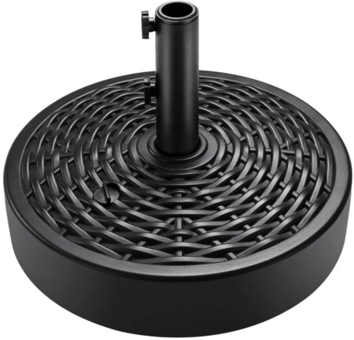 Plastic Faux Wicker Patio Umbrella Base Accessory w/ 2 Adjustment Knobs - Lot 304