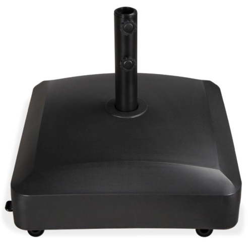 Fillable Mobile Umbrella Base Stand w/ 4 Wheels, 2 Locks, 137lb Capacity, Black - Lot 319