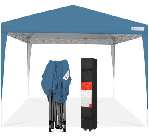 Outdoor Portable Pop Up Canopy Tent w/ Carrying Case, 10x10ft, Blue - Lot 325