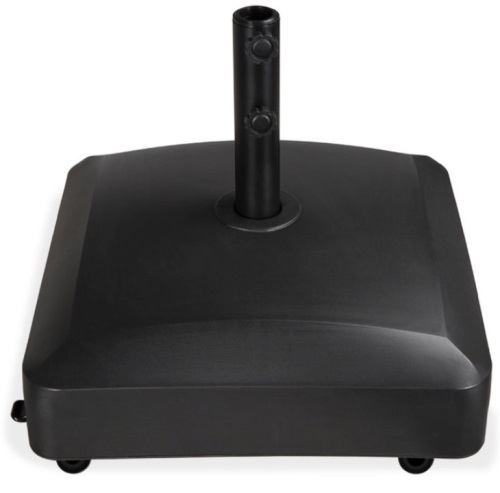 Fillable Mobile Umbrella Base Stand w/ 4 Wheels, 2 Locks, 137lb Capacity, Black - Lot 326