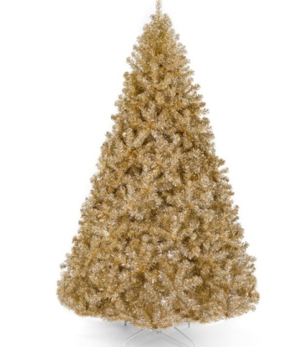 Champagne Gold Artificial Tinsel Christmas Tree w/ Foldable Stand - Lot 329