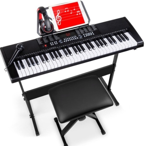 61-Key Beginners Electronic Keyboard Piano Set w/ 3 Modes, Microphone - Lot 330