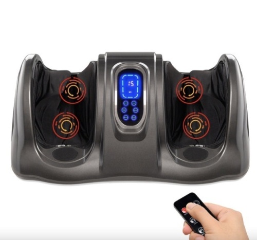 Therapeutic Foot Massager w/ High Intensity Rollers, Remote, 3 Modes - Lot 394