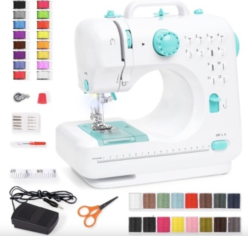 6V Portable Foot Pedal Sewing Machine w/ 12 Stitch Patterns - Lot 403