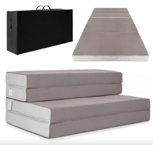 Folding Portable Mattress Topper w/ Plush Foam - 4in - Lot 404