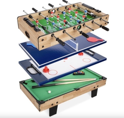 4-in-1 Multi Game Table Set w/ Air Hockey, Table Tennis, Billiards, Foosball - Lot 409