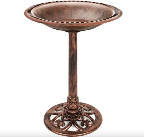 Vintage Outdoor Garden Bird Bath w/ Fleur-de-Lis Accents - Lot 427