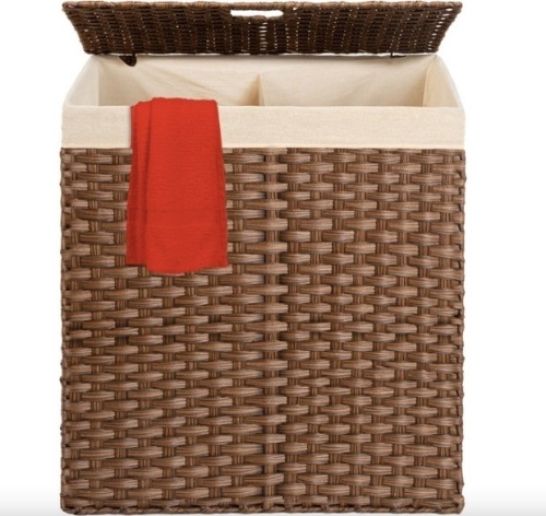 Double Laundry Hamper Basket w/ Easy Assembly, Liner Bag - Lot 480
