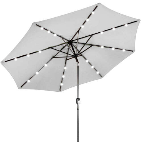 Solar LED Lighted Patio Umbrella w/ Tilt Adjustment, UV-Resistance - 10ft - Lot 2277
