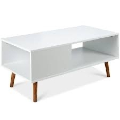 Wooden Mid-Century Modern Coffee Accent Table w/ Open Storage Shelf - Lot 2533