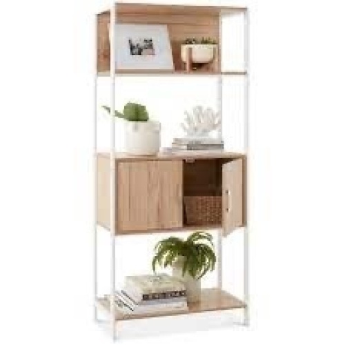 Storage Bookshelf for Living Room, Walkway w/ Cabinet, Elevated Design - Lot 2599