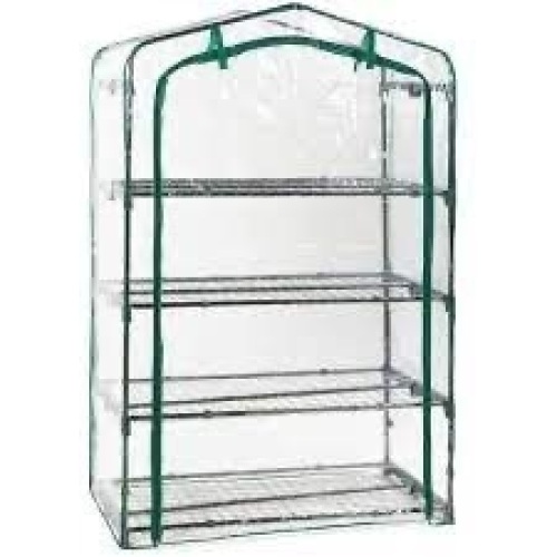 4-Tier Mini Portable Indoor Outdoor Greenhouse w/ Steel Shelves - 40in - Lot 2623