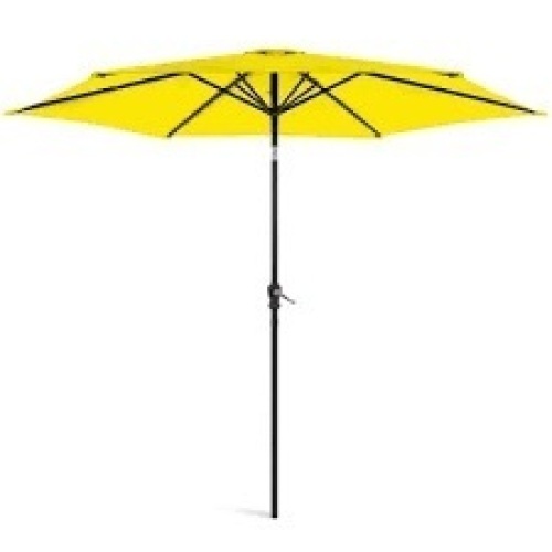 Outdoor Steel Market Patio Umbrella Decoration w/ Tilt, Crank Lift - 10ft - Lot 2639