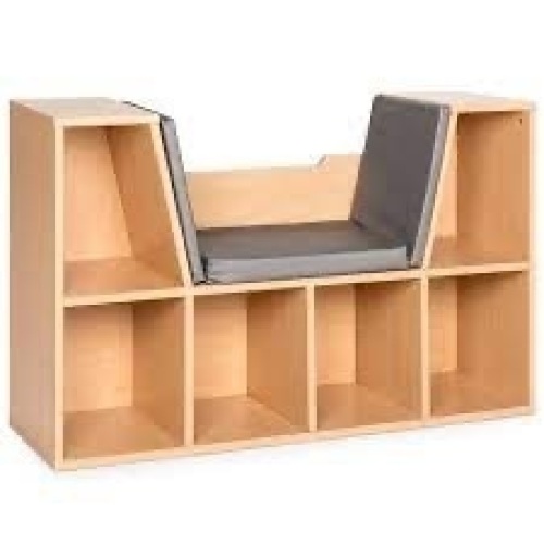6-Cubbie Kids Bookcase Furniture Accent w/ Cushioned Reading Nook - Lot 3705