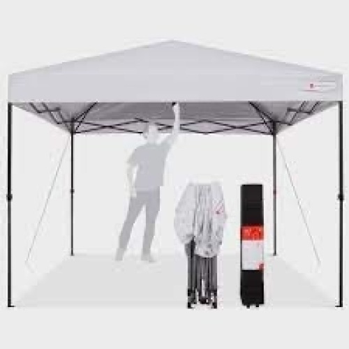 One-Person Setup Instant Pop Up Canopy w/ Wheeled Bag - 10x10ft - Lot 3726
