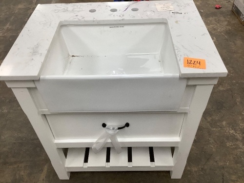 White Marble (Cracked) Sink - Lot 1224