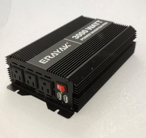 ERAYAK 1500W Power Inverter 12V DC to 110V AC ModifiedSine Wave Solar Inverter with 3 Grounded AC Outlets, 2 FastCharge USB Ports Converter Off-Grid Inverter for Car TruckRV, Solar System, Like New, Retail - $109.99 - Lot 17
