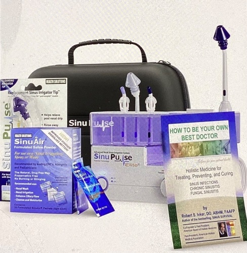 SinuPulse Elite Advanced Nasal Irrigation System, PulsatingSinus Rinse Machine with 60 SinuAir Packets, Bonus SinusIrrigator Tip, Travel Case, & Sinus Care, Like New, retail - $134.95 - Lot 19