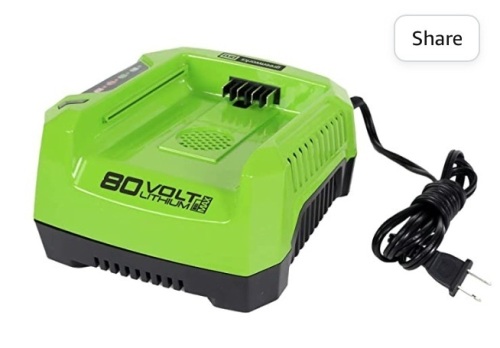 Greenworks PRO 80V Rapid Charger (Genuine Greenworks Charger), Like New, Retail - $56.42 - Lot 30