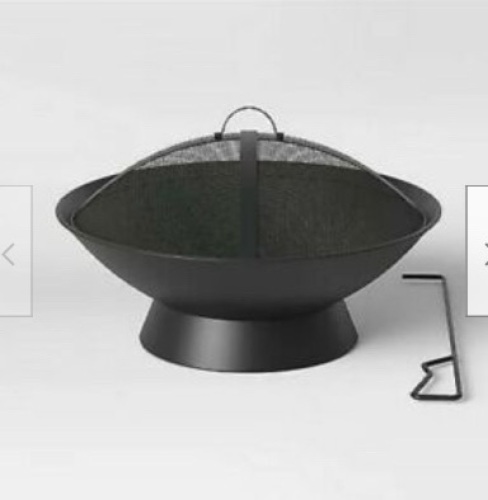 Project 62, Outdoor Fire Bowl, 26in , Black Powder Coated Base, Like New, retail - $59.99 - Lot 47
