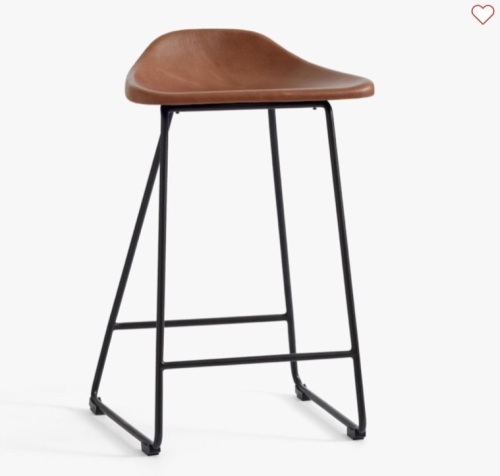 Pottery Barn, Brenner Leather Counter Stool, Tan Leather, Like New, Retail - $199 - Lot 50