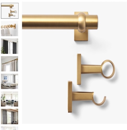 Pottery Barn, Brass Curtain Rod & Wall Bracket, Like New, retail - $159 - Lot 55