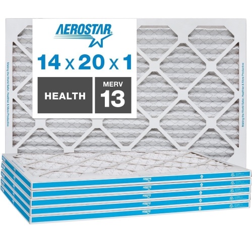 Aerostar 14x20x1 MERV 13, Health Air Filter, Box of 6, Like New, retail - $57.84 - Lot 62