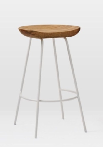 West Elm, Alden Wood Counter Stool, Wood, Raw Mango, Whitewashed, Like New, Retail - $219 - Lot 68