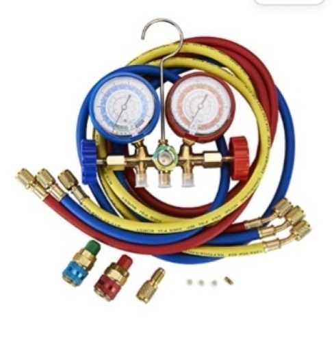 5FT AC Diagnostic Manifold Freon Gauge Set Fits for R134A R12, R22,R502, with Couplers, Adapter for Car A/C System Automotive AirConditioning Maintenance, Like New, retail - $33.29 - Lot 75