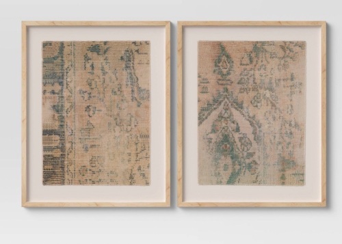 (Set of 2) 24" × 30" Textured Fabric Framed Wall Art - Threshold , Like New, Retail - $75 - Lot 81