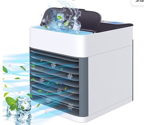 Portable Air Conditioner, Evaporative Air Cooler in 3 Speed, USB Air Personal Conditioner with LED Light for Home Office Bedroom, Like New, Retail - $36.99 - Lot 98