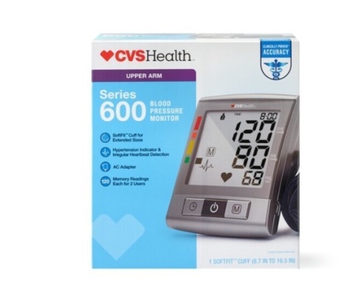 CVSHealth Series 600 Upper Arm Blood Pressure Monitor, Like New retail - $49.99 - Lot 107