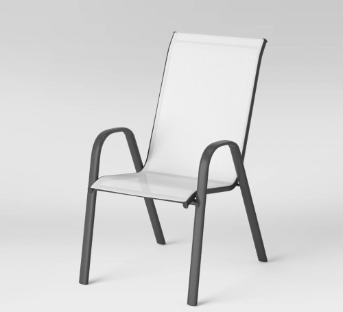 Sling Stacking Patio Chair - White - Room Essentials, LOT of 4, Like New, Retail - $24 - Lot 109