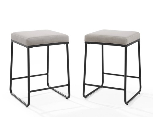 Set of 2 Beckett Counter Height Barstools Gray - Crosley, Like New, retail - $169.99 - Lot 110