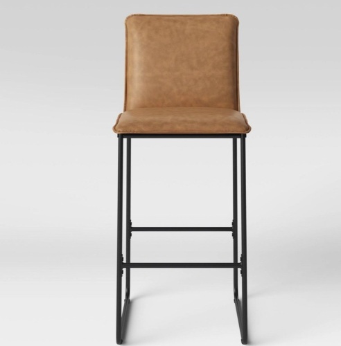 29" Upholstered Barstool with Metal Frame Camel - RoomEssentials, Like New, Retail - $80 - Lot 111