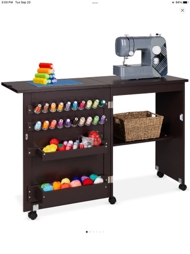 Best Choice Products Sewing Machine Table & Desk w/ CraftStorage and Bins - Espresso, Like New, Retail - $119.99 - Lot 119