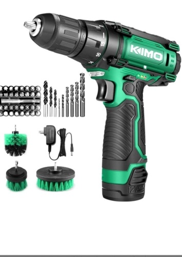 Cordless Drill/Driver Kit, 48pcs Power Drill Set w/Li-lon Battervand Charger - 12V MAX Drill 280 In-Ib Torque, 18+1 Metal Clutch,3/8" Keyless Chuck, Built-in LED. Drill for Wood Bricks Walls Metal, Like New, Retail - $51.99 - Lot 121