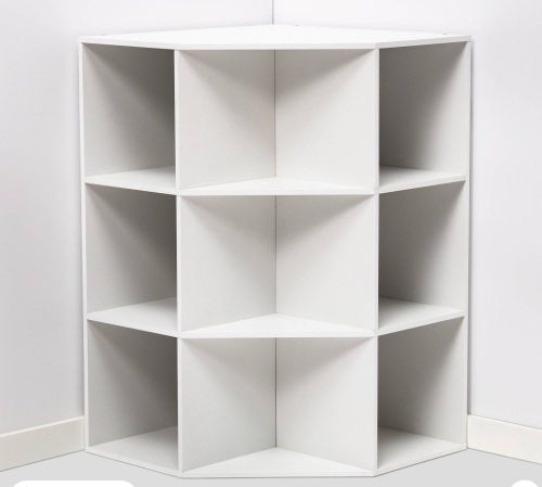 Corner Cube Bookshelf White - Room Essentials, Like New, Retail - $70 - Lot 131