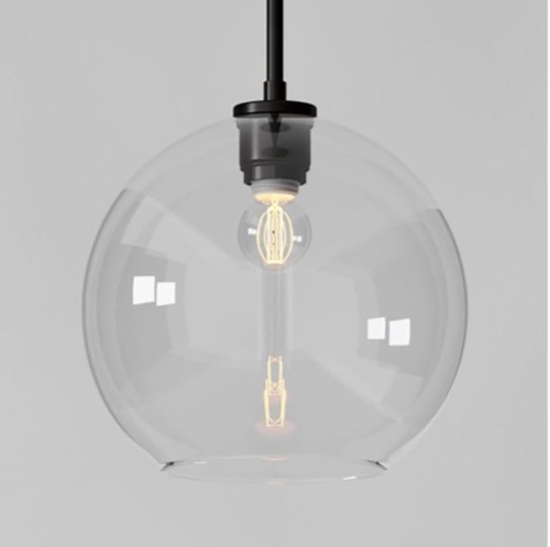 West Elm,Sculptural Glass Shade, Medium Globe, Clear, Like New, Retail - $139 - Lot 132