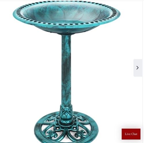 Vintage Outdoor Garden Bird Bath w/ Fleur-de-Lis Accents, Like New, Retail - $39.99 - Lot 133