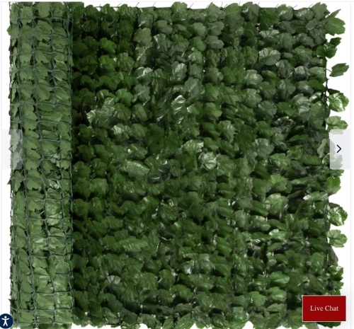 Outdoor Faux Ivy Privacy Screen Fence, Like New, Retail - $39.99 - Lot 137
