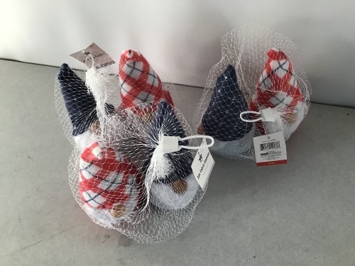 2PK , Fabric Gnomes, LOT of 3 , New, Retail - $3 - Lot 139