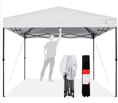 Best Choice Products 10x10ft Easy Setup Pop Up CanopyInstant Portable Tent w/ 1-Button Push, Wheeled Carry CaseWhite, Like New, Retail - $139.99 - Lot 145