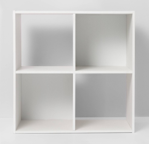 4 Cube Decorative Bookshelf White - Room Essentials, Like New, retail - $33 - Lot 155