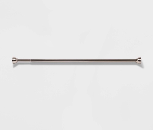 72" Rust Proof Stainless Steel Two-Way Mount Round FinialShower Curtain Rod Brushed Nickel - Threshold, Like New, Retail - $28 - Lot 160