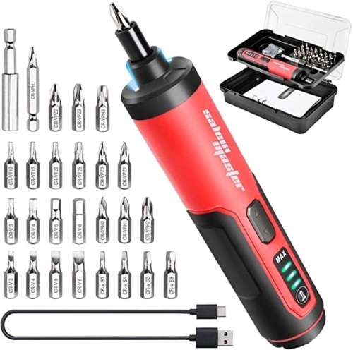 Salem Master, 4V Electric Screwdriver, Adjustable Torque, Cordless, USB Rechargeable, LED Work Light, Carrying Box, Like New, Retail - $29.97 - Lot 161