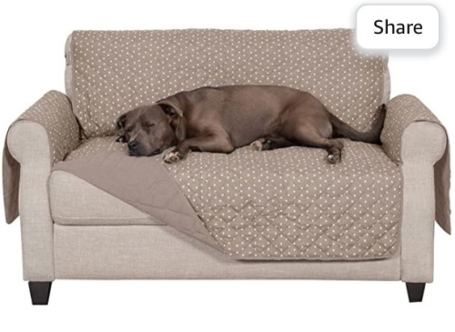 Furhaven Furniture Cover for Dogs and Cats - Water-ResistantReversible Polka Paw Design Living Room Furniture Protector,Washable, Biscuit Brown, Loveseat, Like New, Retail - $36.99 - Lot 169