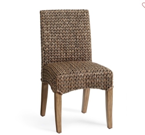 Seagrass Dining Side Chair, Gray Wash with Seadrift Leg, Like New, retail - $349 - Lot 185
