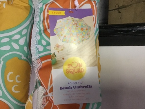 Sun Squad , Round Tilt Beach Umbrella, LOT of 2, Like New, Retail - $19.99 - Lot 193