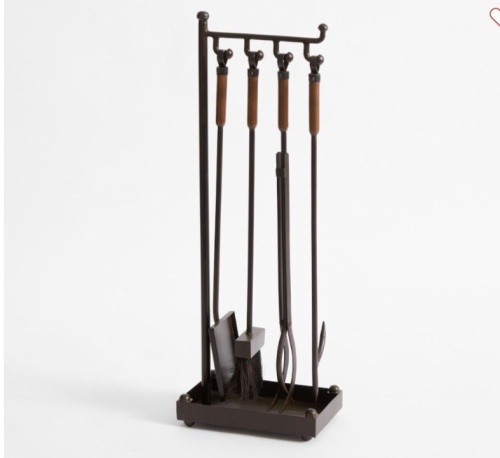 Industrial 5-Piece Fireplace Tool Set , Like New, Retail - $199 - Lot 216